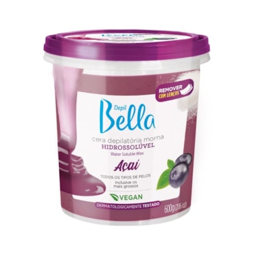 Cera Depilatória Depil Bella Hidrossolúvel Açaí 600gr