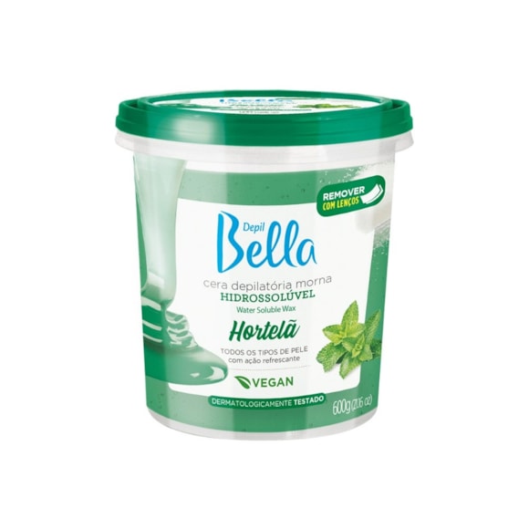 Cera Depilatória Depil Bella Hidrossolúvel Hortelã 600gr