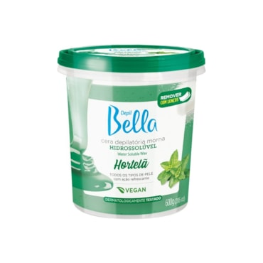 Cera Depilatória Depil Bella Hidrossolúvel Hortelã 600gr