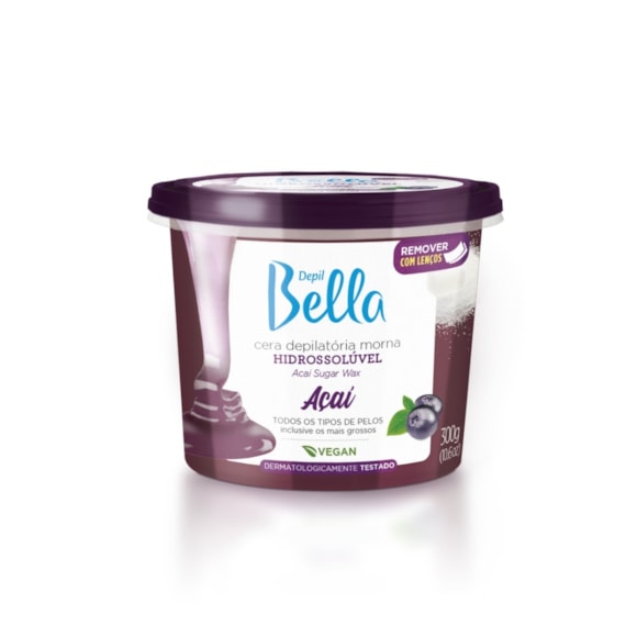 Cera Depilatória Hidrossolúvel Depil Bella Acaí 300gr