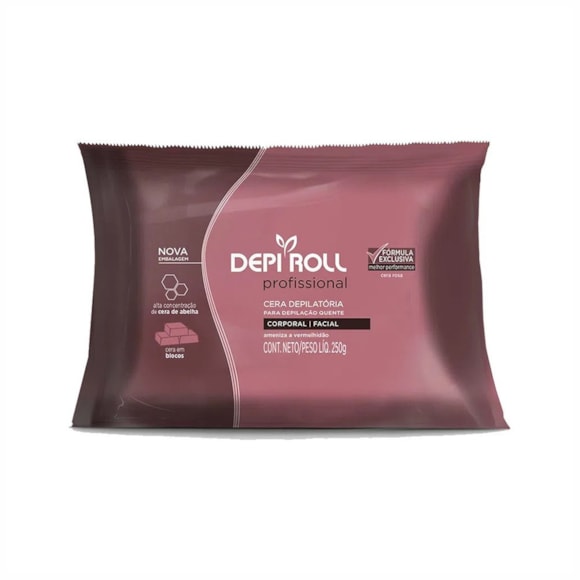 Cera Quente Depilatória Depi Roll Rosa 250g 