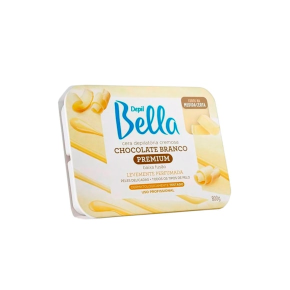 Cera Quente Depilatória Depil Bella Chocolate Branco 800g