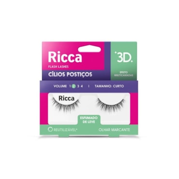 Cílios 3D Esfumado de Leve Ricca Vol.02 Curto