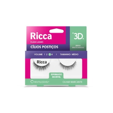 Cílios 3D Esfumado Incrível Ricca Vol.03 Médio