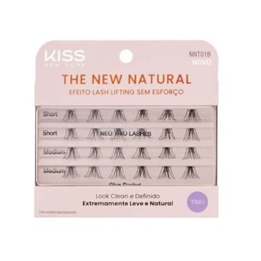 Cílios Postiços Kiss New York The New Natural Inteiriços Trio 01