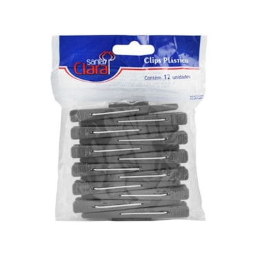 Clips Para Cabelo Santa Clara Plástico 12 unidades