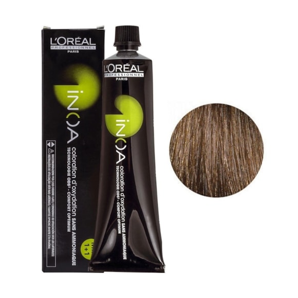 Coloração Sem Amônia L'Oréal Profissionnel Paris Inoa 6.34 Louro Escuro Dourado Acobreado 60gr