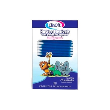 Cotonetes Hastes Flexíveis Clin Off Palinete com 75un