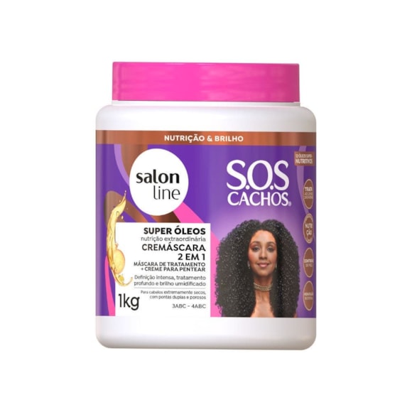 Cremáscara 2 em 1 SOS Cachos Super Óleos Salon Line 1kg