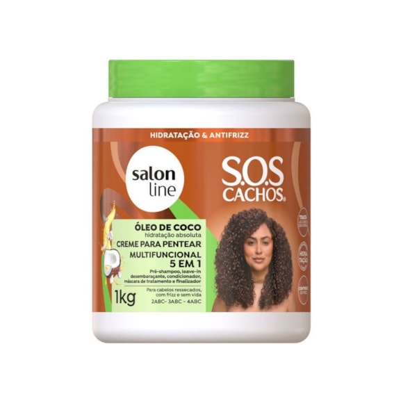 Creme de Pentear Salon Line Condicionador Sos 5 Em 1 Óleo De Coco 1kg