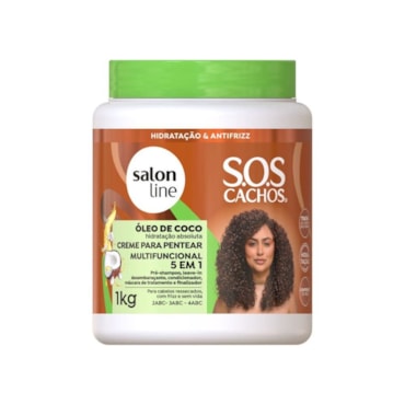 Creme de Pentear Salon Line Condicionador Sos 5 Em 1 Óleo De Coco 1kg