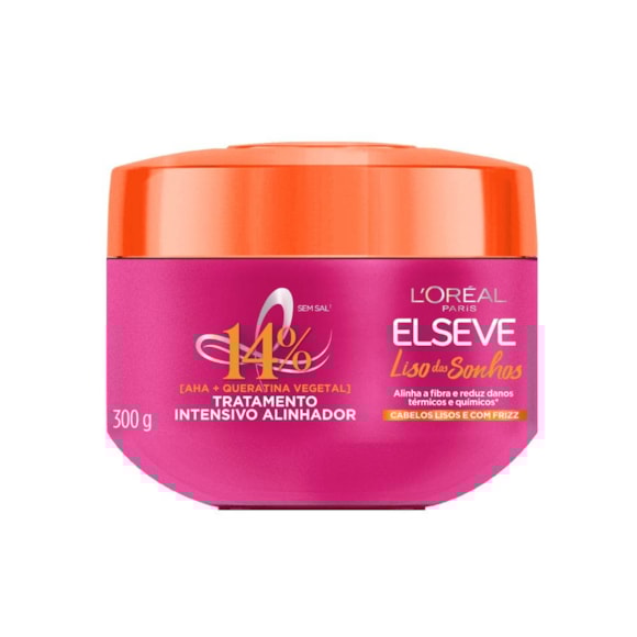 Creme de Tratamendo Elseve Liso Dos Sonhos AHA + Queratina Vegetal 300g