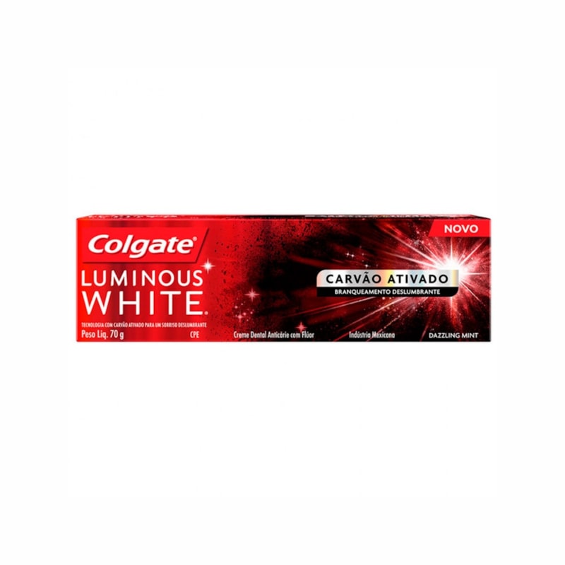 Creme Dental Colgate Luminous White Carvao Ativado 70g