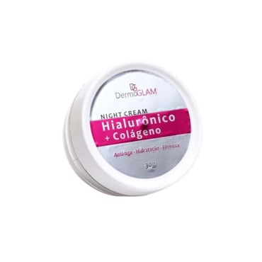 Creme Facial Dermoglam Night Cream Hialurônico Colágeno 30gr