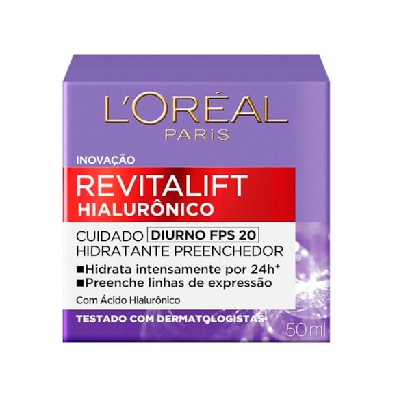 Creme Facial L'Oréal Revitalift Hialurônico Diurno FPS20