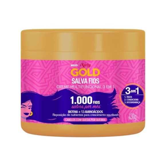 Creme Hidratante Capilar Niely Gold Salva Fios 430g
