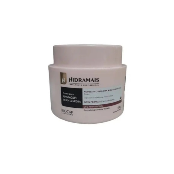Creme Massagem Corporal Hidramais Pimenta Negra Nano caffein 500gr