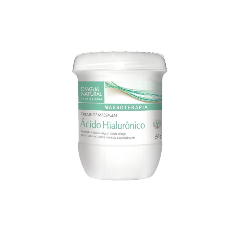 Creme para Massagem D'agua Natural Acido Hialurônico 650g