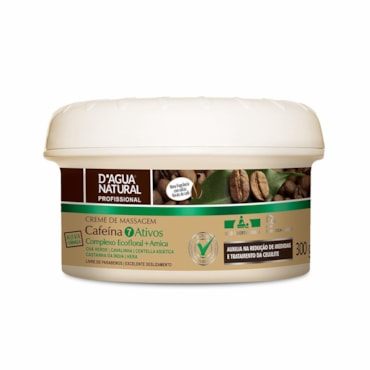 Creme Para Massagem D'agua Natural Cafeína 7 Ativos 300g