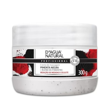 Creme Para Massagem D'agua Natural Pimenta Negra