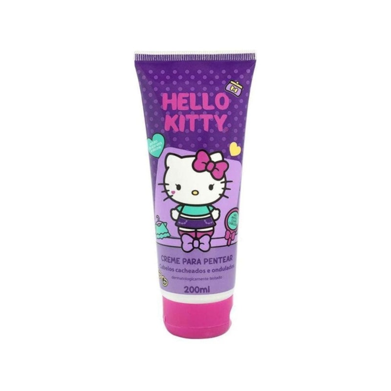 Creme para Pentear Infantil Hello Kitty Cabelos cacheados e ondulados