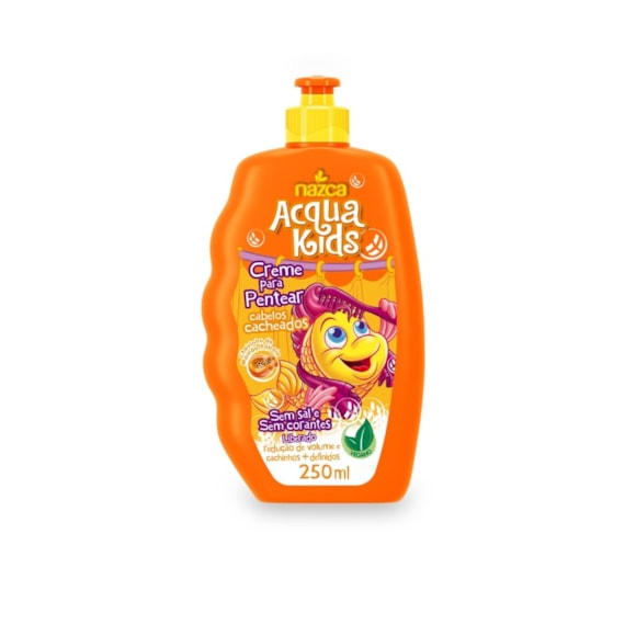 Creme Para Pentear Nazca Acqua Kids Infantil Cabelos Cacheados Mamão 250ml