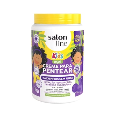 Creme para Pentear Salon Line Açaí Kids Cachinhos Sem Frizz 1kg