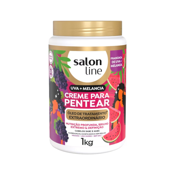 Creme para Pentear Salon Line Uva + Melancia Óleo de Tratamento Extraordinário 1kg