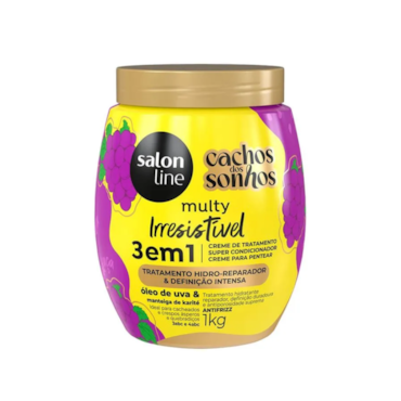 Creme Salon Line Uva 3 em 1 Cachos dos Sonhos Multy Irresistível 1kg