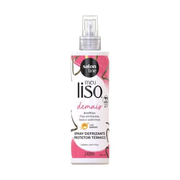 Defrizante Meu Liso Demais Spray Protetor Térmico Salon Line 240ml