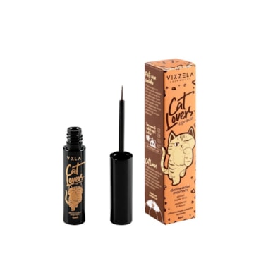 Delineador Líquido Vizzela Cat Lovers Tigrado Marrom 4ml