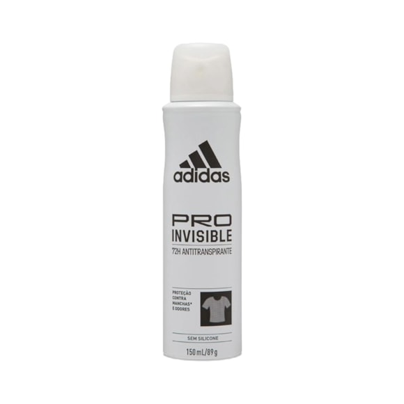 Desodorante Adidas Feminino Aerossol Antitranspirante Pro Invisible 150ml