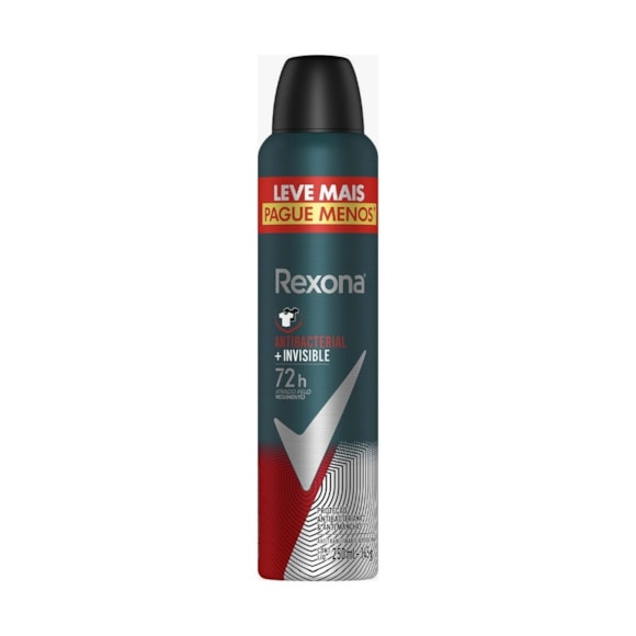 Desodorante Aerosol Rexona Men Antbacterial + Invisible 250ml