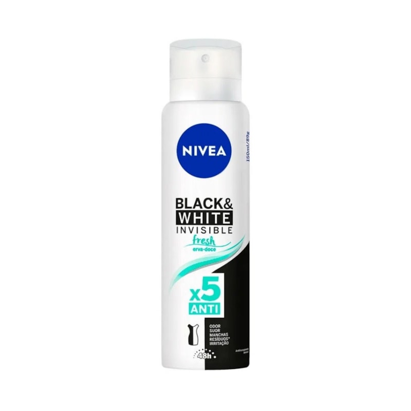 Desodorante Aerossol Nivea Feminino Black White Fresh 150ml