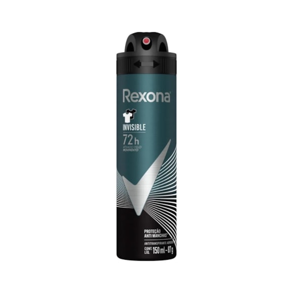 Desodorante Aerossol Rexona Masculino Invisible 150ml