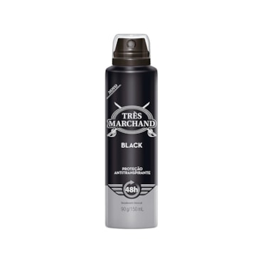 Desodorante Aerossol Três Marchand Black 123g