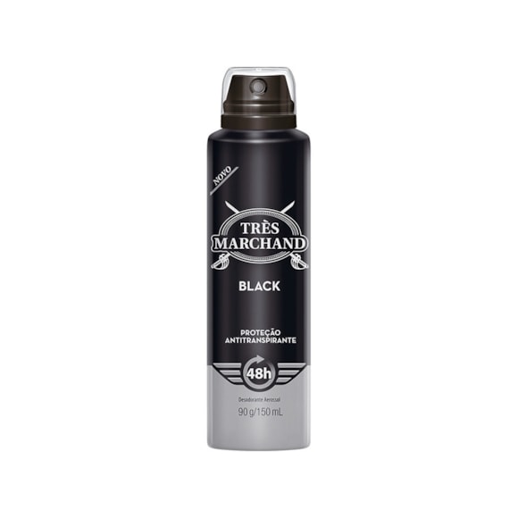 Desodorante Aerossol Três Marchand Black 123g