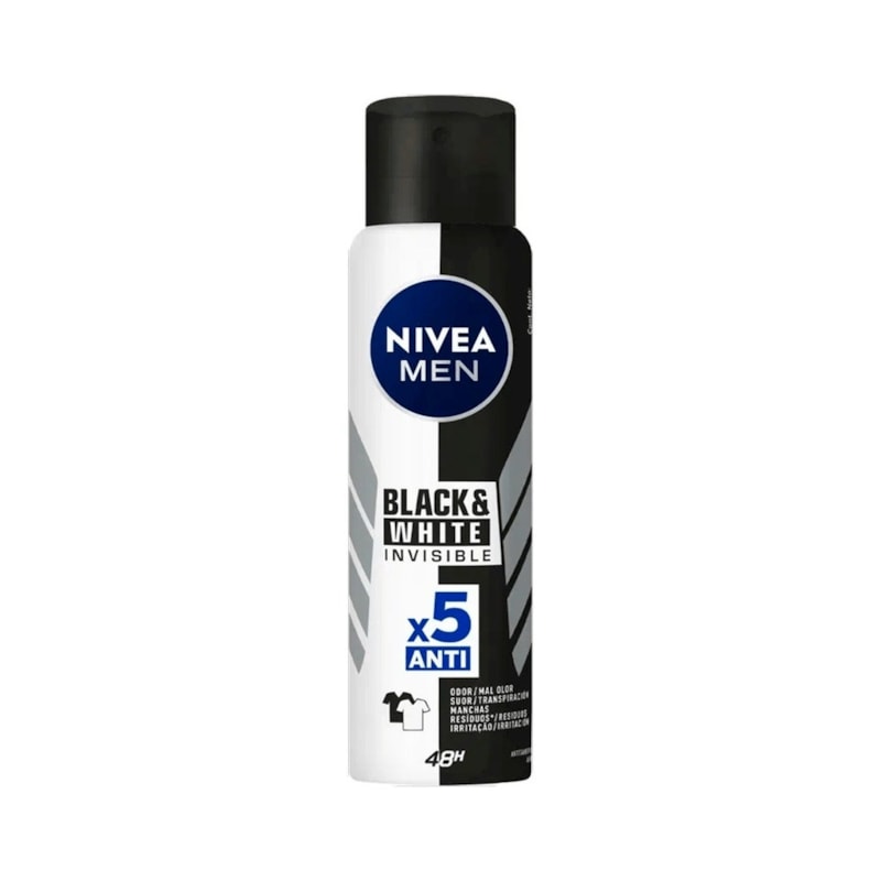 Desodorante Antitranspirante Aerossol Nivea For Men Invisible Black e