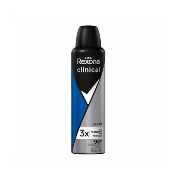 Desodorante Antitranspirante Aerossol Rexona Masculino Clinical Clean 150ml
