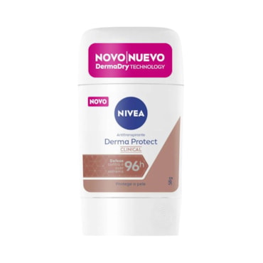 Desodorante Antitranspirante Stick Barra Nivea Derma Protect Clinical Feminino 96h 54g