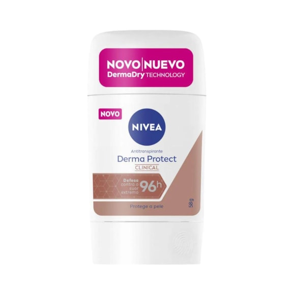 Desodorante Antitranspirante Stick Barra Nivea Derma Protect Clinical Feminino 96h 54g