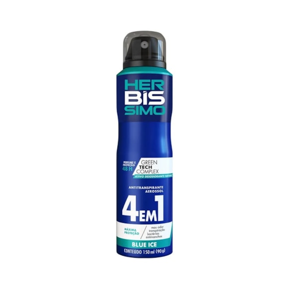 Desodorante Antitraspirante Aerossol Herbíssimo Blue Ice 150ml