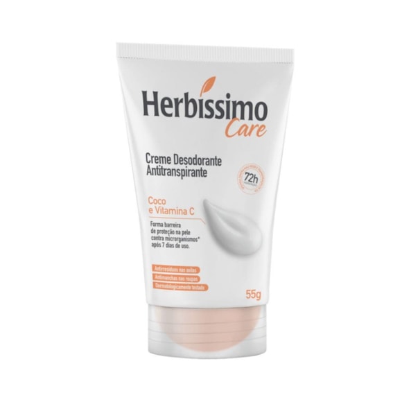 Desodorante Cremoso Herbíssimo Care Coco E Vitamina C 55g