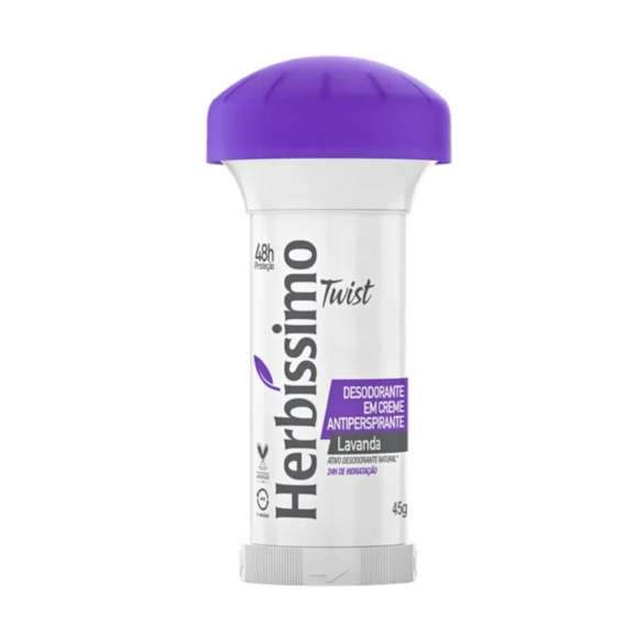 Desodorante Herbal Herbissimo Twist Lavanda 45g - Proteção e Frescor com Aroma Suave de Lavanda