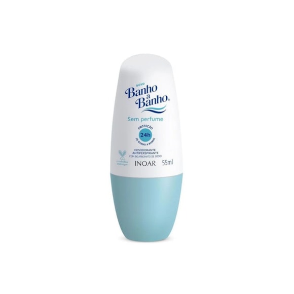 Desodorante Roll On Banho A Banho Sem Perfume 50ml