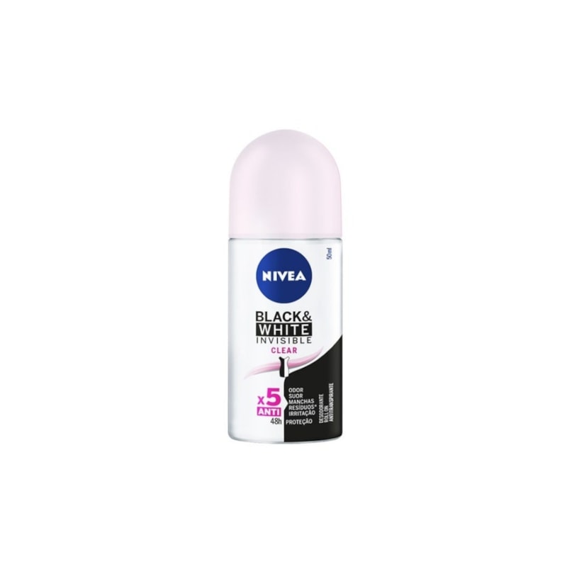 Desodorante Roll On Nivea Fem Invisible Black e White 50ml