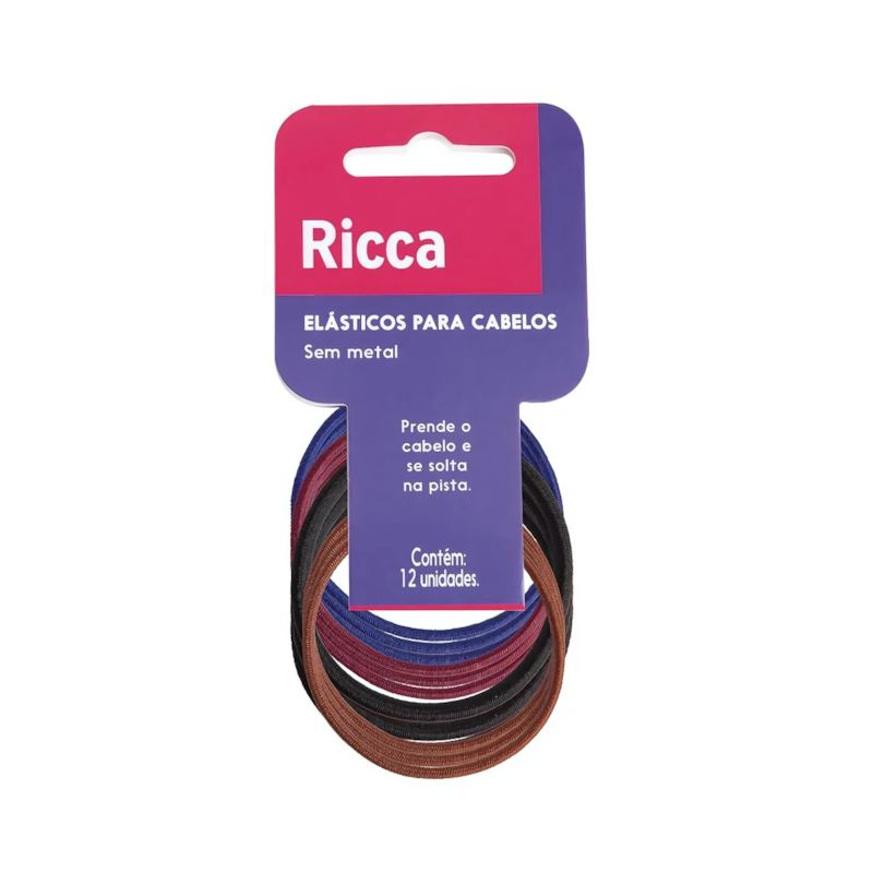 Elástico de Cabelo Ricca Fino Winter com 12 Unidades