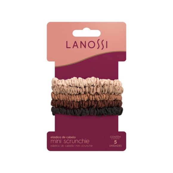 Elástico Lanossi Mini Scrunchie Cappuccino 5 Unidades