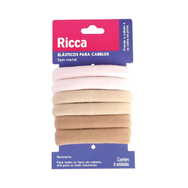 Elástico para Cabelo Ricca Grosso Blondie com 6 Unidades