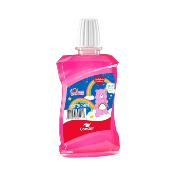 Enxaguante Bucal Condor Tutti-Frutti Ursinhos Carinhosos Rosa 250ml
